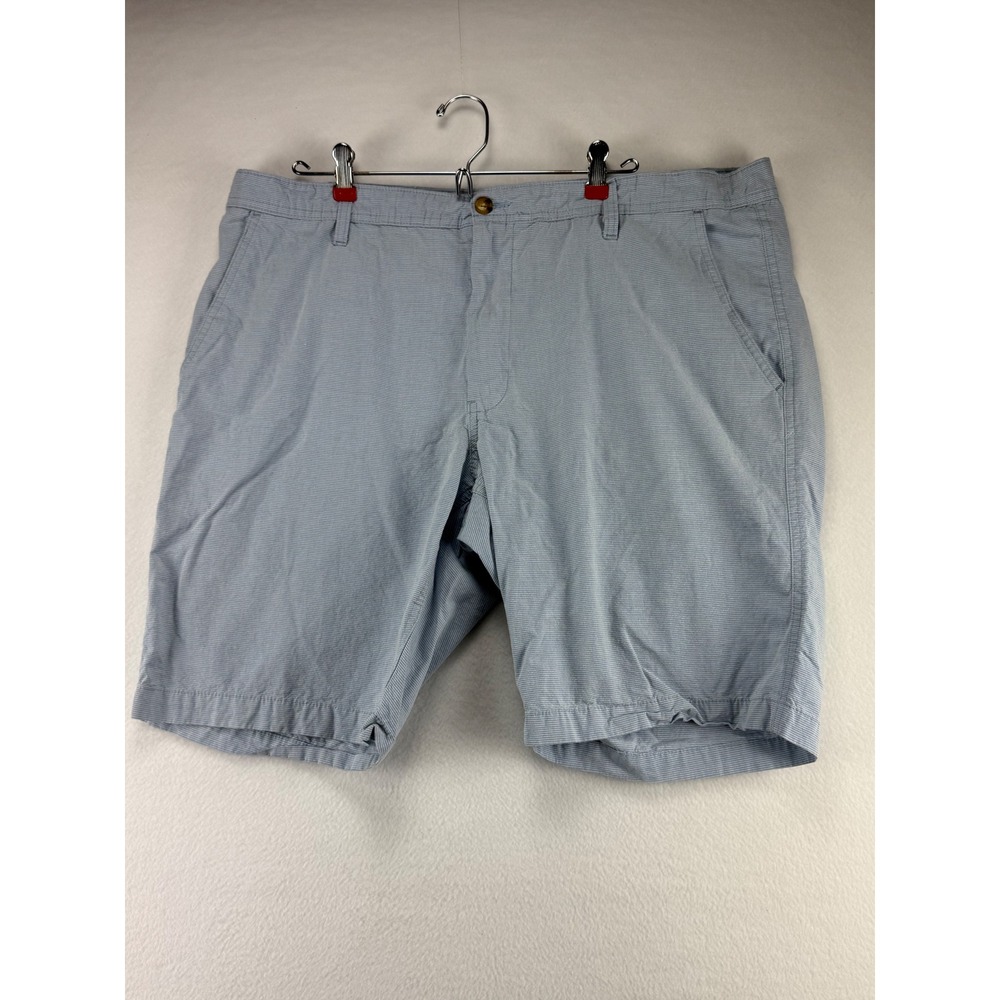 U.S. Polo Assn Shorts Mens 42 Blue White Striped Cotton Chino Flat Front